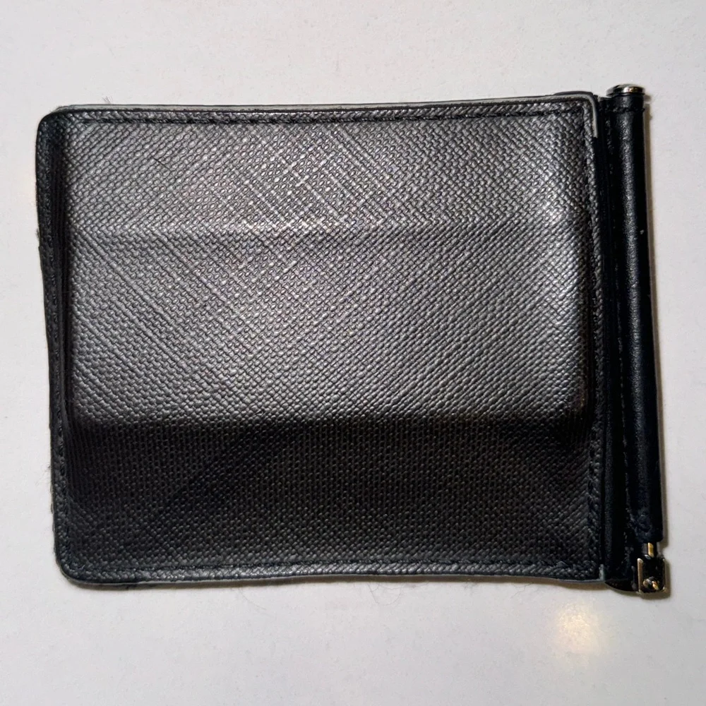 Burberry check print mens thin clip wallet